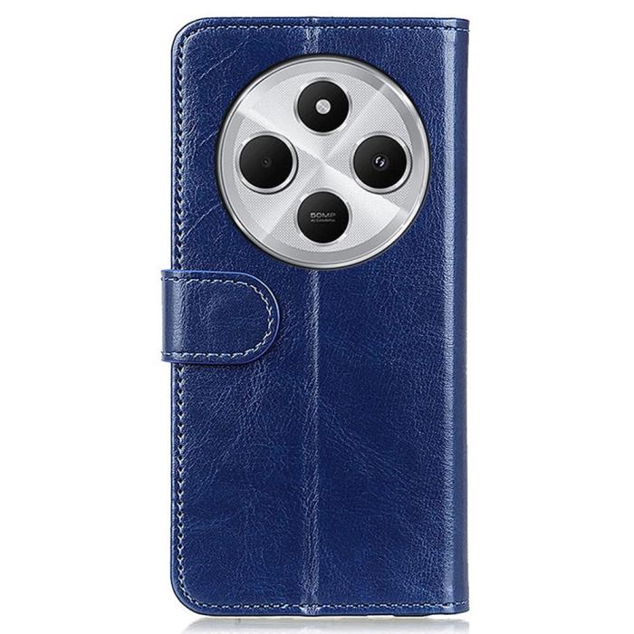 Bild 6,  Xiaomi Redmi 14C Plånboksfodral Crazy Horse Läder Blå
