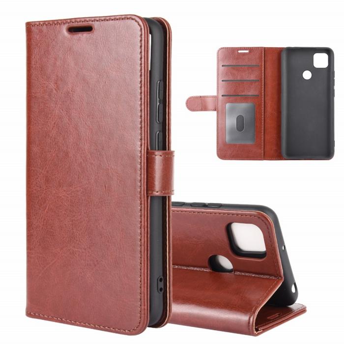 Bild 2,  Xiaomi Redmi 9C Fodral Crazy Horse Brun