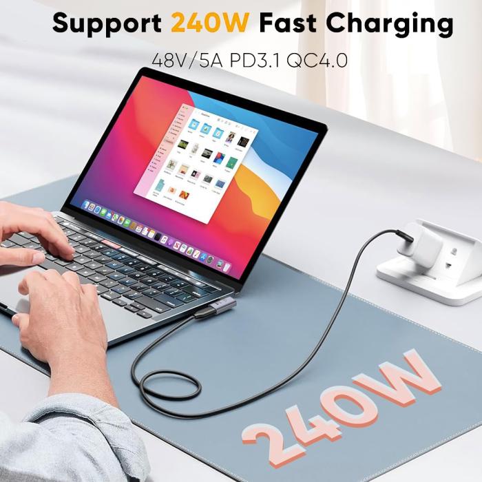 Bild 4, CableCreation CableCreation USB-C Hona - USB-C Hane Adapter Grå