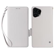  Nothing Phone 3a Lite Fodral Litchi L&auml;der Vit