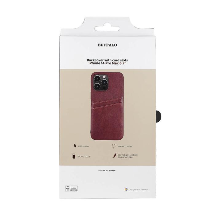 Bild 2, Buffalo Buffalo iPhone 14 Pro Max Skal Läder Med 2 Kortfack Brun