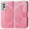  OnePlus Nord 2 5G - Butterfly Läder Fodral - Rosa