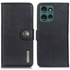 KHAZNEH KHAZNEH Motorola Edge 50 Neo Fodral L&auml;der Svart