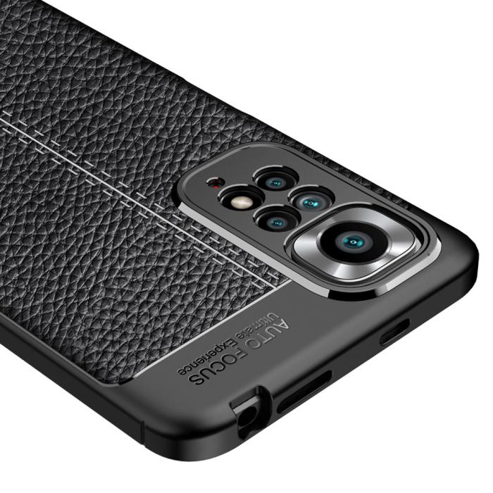 Bild 6,  Xiaomi Redmi Note 11 4G Skal Litchi Textur Svart