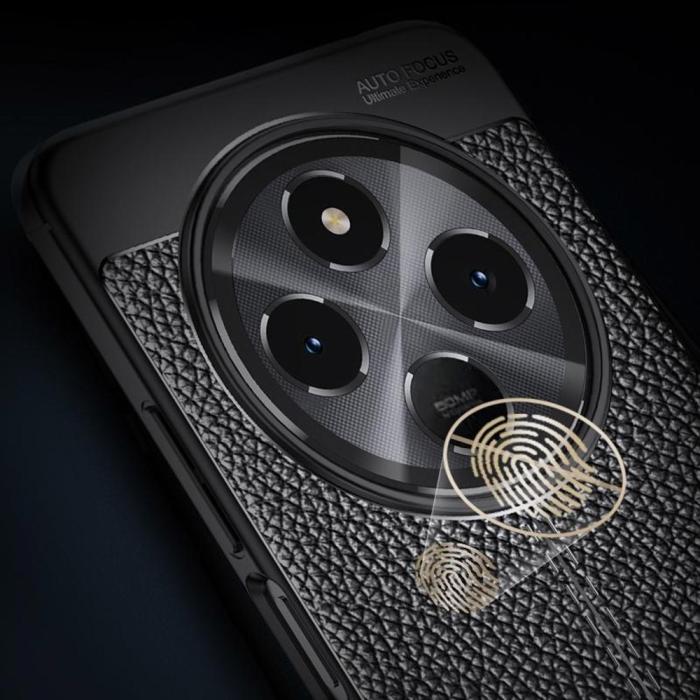 Bild 5,  Xiaomi Redmi 14C Skal Litchi Textur Svart