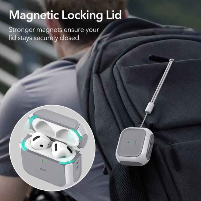 Bild 2, ESR ESR AirPods 4 Skal MagSafe Orbit HaloLock Vit