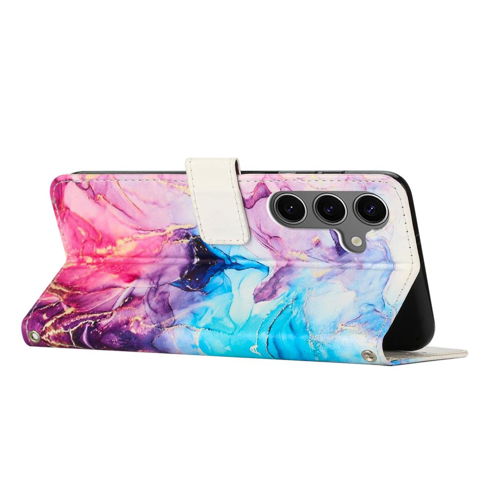  Samsung Galaxy A57 5G Fodral Läder Marmor Rosa / Lila