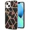  iPhone 15 Skal Marmor Svart Blomma