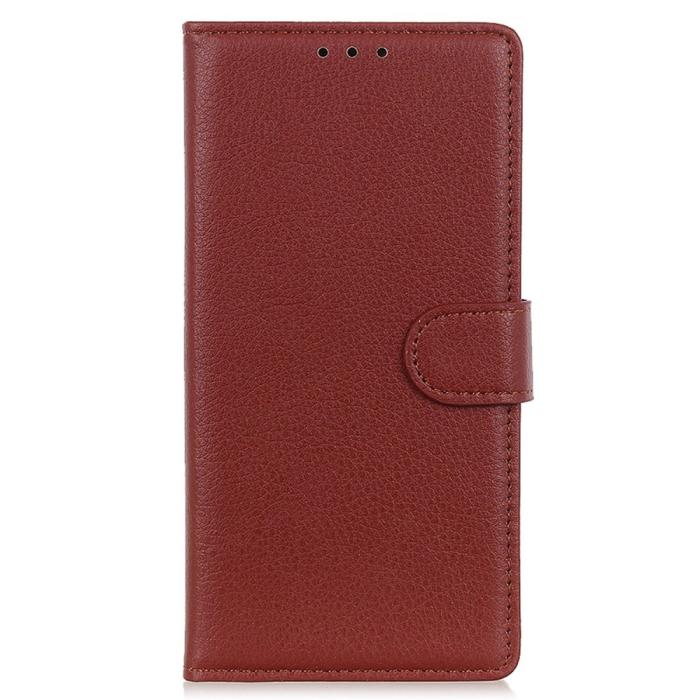 Bild 6,  Samsung Galaxy S24 Fodral Läder Litchi Brun