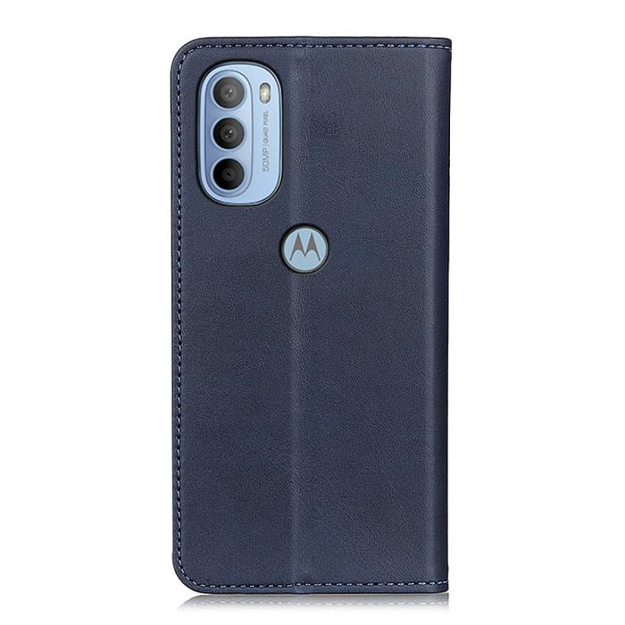 Bild 3,  Motorola Moto G31 / G41 Fodral Flip Split Läder Blå