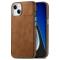  iPhone 15 Plus Skal Läderbelagt Skin Touch Brun