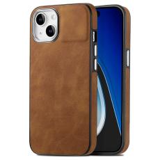  iPhone 15 Plus Skal L&auml;derbelagt Skin Touch Brun