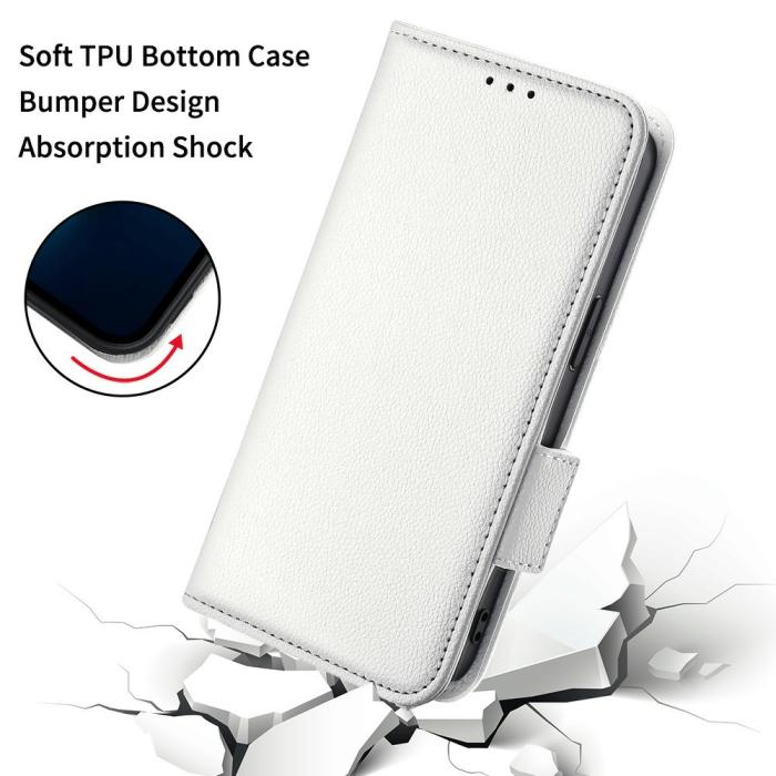 Bild 6,  Nothing Phone 3a Lite Fodral Litchi Läder Vit