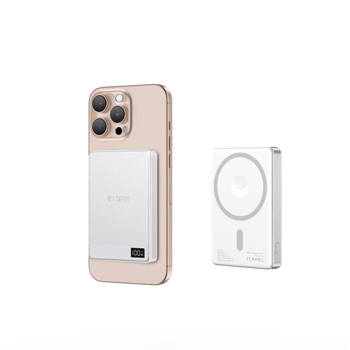 Bild 5, Tech-Protect Tech-Protect 5000 mAh MagSafe Powerbank LifeMag Silver
