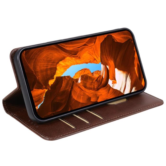 Bild 3,  OnePlus Nord 4 Fodral Flip Läder Brun