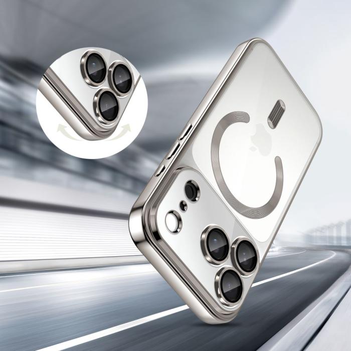 Bild 3, Tech-Protect Tech-Protect iPhone 17 Pro Max Skal MagSafe MagFlex Shiny Silver