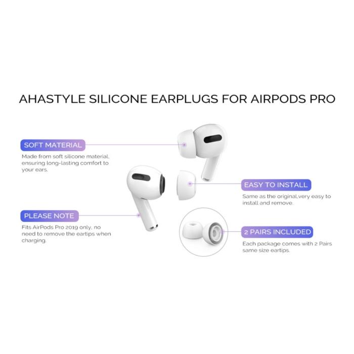 Bild 2, AHASTYLE AHASTYLE AirPods Pro 2/AirPods Pro 3-PACK Öronpluggar Vit