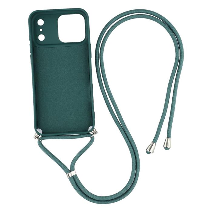 Bild 2,  iPhone 17 Pro Skal Med Mobilsnöre TPU Mörk Grön
