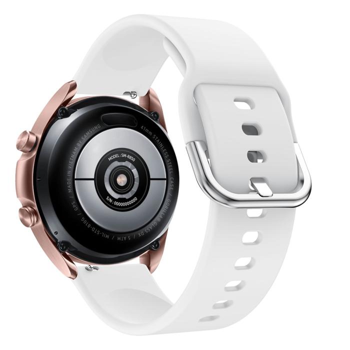 Bild 2,  Silikon Armband För Smartwatch (20mm) - Vit