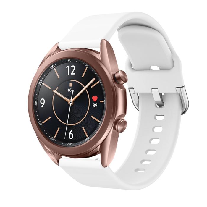 Bild 4,  Silikon Armband För Smartwatch (20mm) - Vit