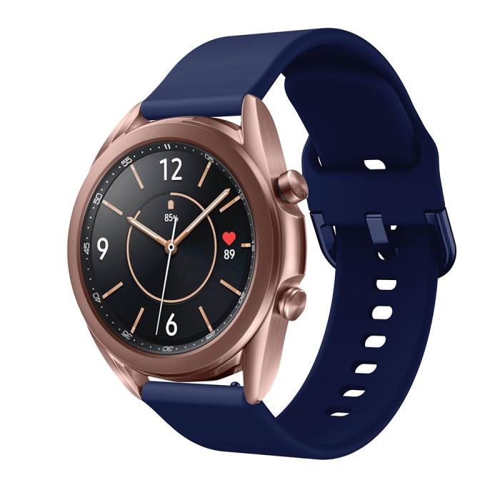 Bild 4,  Silikon Armband För Smartwatch (20mm) - Mörk Blå