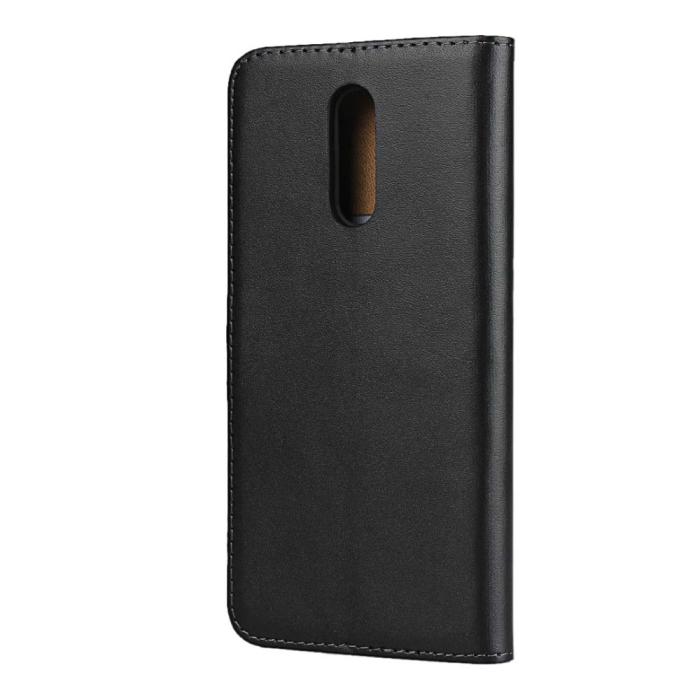 Bild 4,  Nokia 3.2 (2019) - Plånboksfodral i äkta läder - Svart