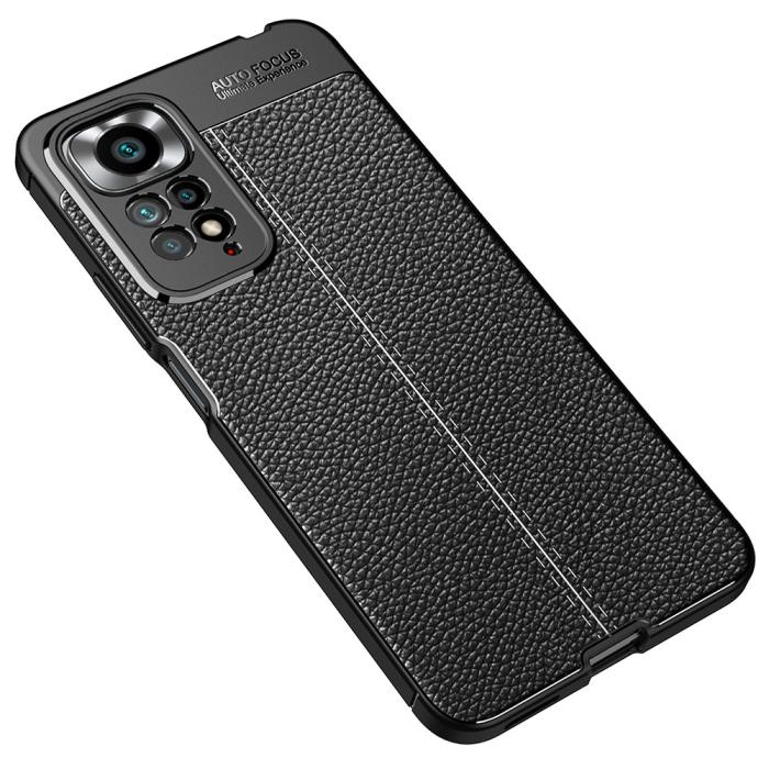 Bild 2,  Xiaomi Redmi Note 11 Pro 5G Skal Litchi Textur Svart