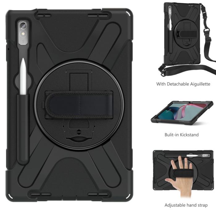 Bild 2,  Lenovo Tab P11 Pro Gen 2 Skal 360 Rotation Shockproof Med Rem Svart