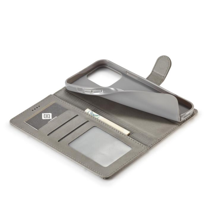 Bild 6, LC.IMEEKE LC.IMEEKE iPhone 14 Pro Fodral Läder Grå
