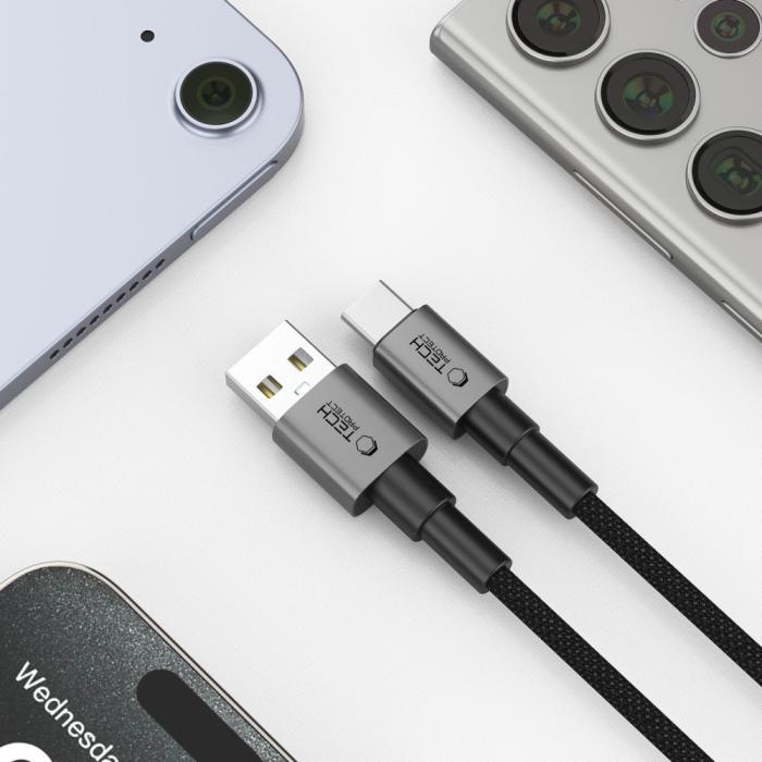 Bild 4, Tech-Protect Tech-Protect 2m 15W/3A USB-C Kabel UltraBoost Iron Grey