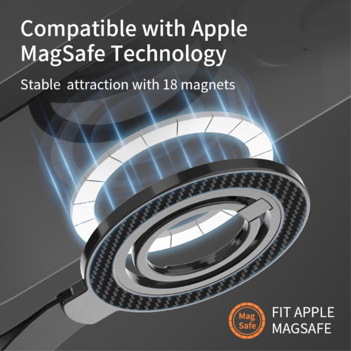 Bild 3,  MagSafe Magnetisk Ring Hållare/Stativ Svart