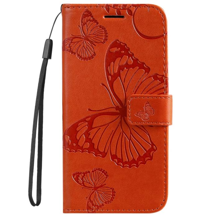 Bild 6,  Samsung Galaxy S23 FE Fodral Tryckta Fjärilar Orange