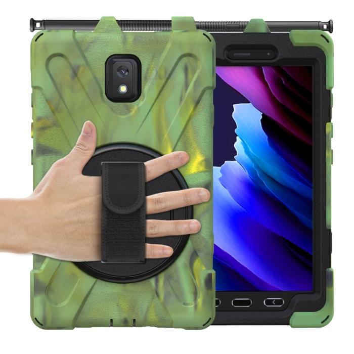 Bild 4,  Samsung Galaxy Tab Active 3 Skal Hybrid Kickstand Rem Camo Grön