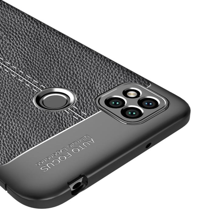Bild 6,  Xiaomi Redmi 9C Skal Litchi Textur Svart