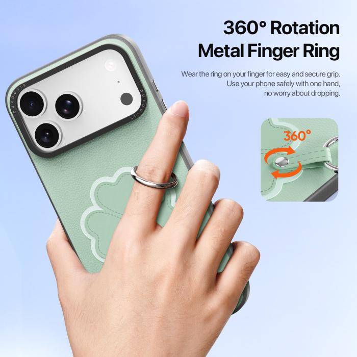 Bild 6, DUX DUCIS DUX DUCIS iPhone 18 Pro/17 Pro Skal PU-Läder Klöver Grön