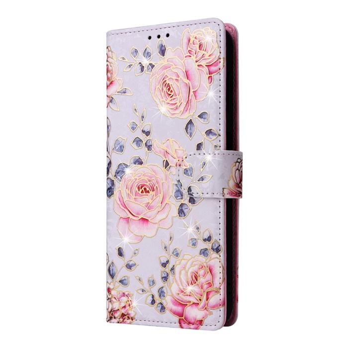Bild 6,  Samsung Galaxy A17 Fodral RFID Läder Rosa Blommor