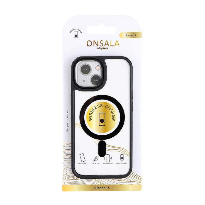 Bild 2, Onsala ONSALA iPhone 15 Skal Bumper MagSafe Svart/Transparent