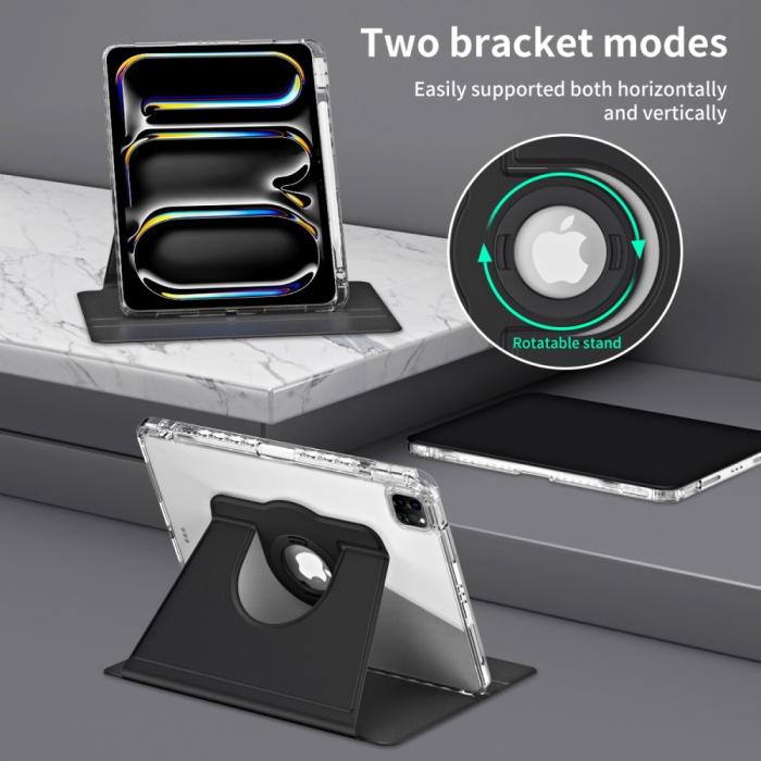 Bild 3,  iPad Pro 11 2025/2024 Fodral Hybrid Rotation Penhållare Svart