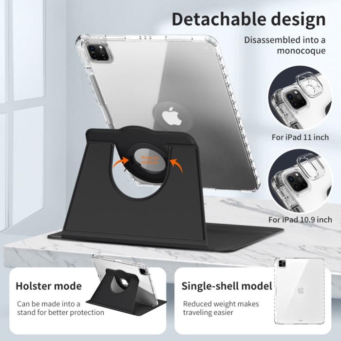 Bild 5,  iPad Pro 11 2025/2024 Fodral Hybrid Rotation Penhållare Svart