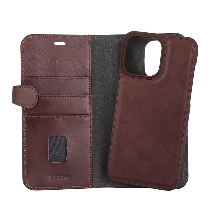 Bild 4, Buffalo Buffalo iPhone 14 Pro Max Fodral 2in1 Magnet / Skal Brun