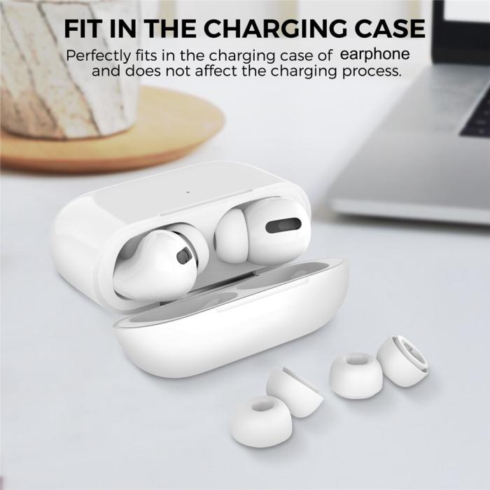 Bild 4, AHASTYLE AHASTYLE 3-PACK AirPods Pro 2/1 Öronpluggar Silikon Vit