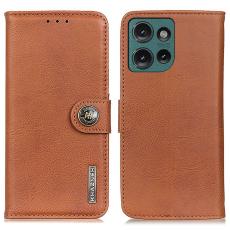 KHAZNEH KHAZNEH Motorola Edge 50 Neo Fodral L&auml;der Brun