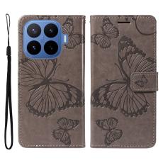  Xiaomi 17T Fodral L&auml;der Fj&auml;rilar Gr&aring;