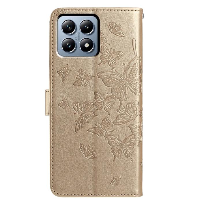Bild 6,  Xiaomi 15T Pro Fodral Med Fjäril Tryck Guld