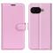  Google Pixel 9a Fodral Litchi Läder Ljus Rosa
