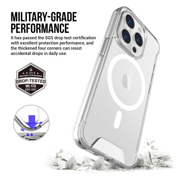Bild 4,  iPhone 16 Pro Skal MagSafe Shockproof Transparent