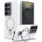  Samsung Galaxy S24 Ultra Skal MagSafe Kickstand Hybrid Vit