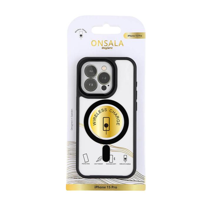 Bild 2, Onsala ONSALA iPhone 15 Pro Skal Bumper MagSafe Svart/Transparent