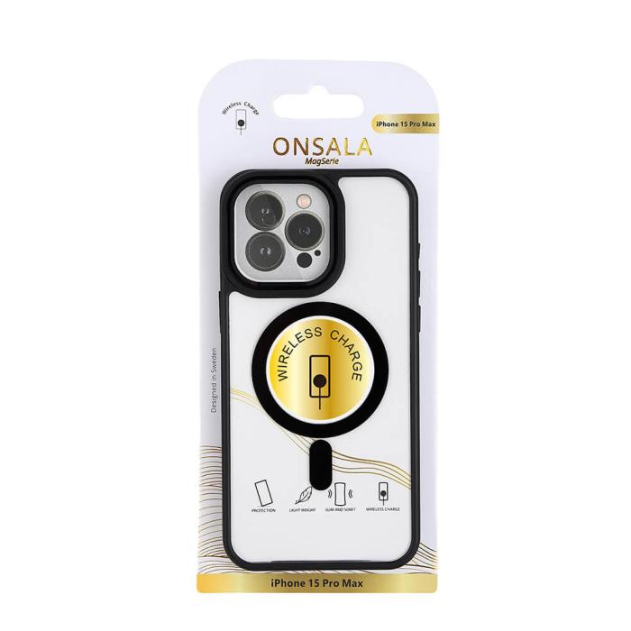Bild 2, Onsala ONSALA iPhone 15 Pro Max Skal Bumper MagSafe Svart/Transparent