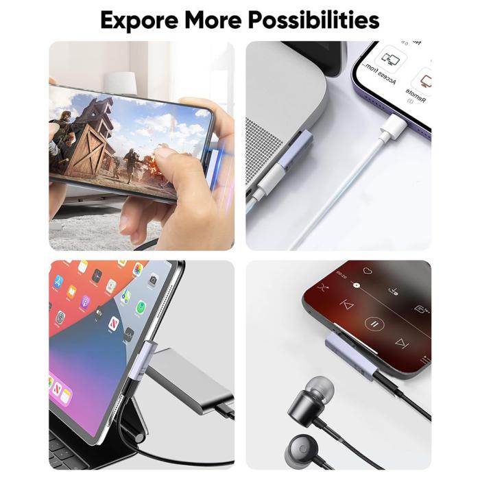 Bild 6, CableCreation CableCreation USB-C Hona - USB-C Hane Adapter Grå